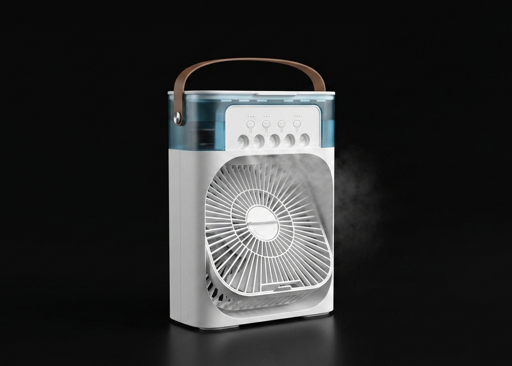 New 3 In 1 Fan AIr Conditioner Household Mini Air Cooler LED Night Light Portable Humidifier Air Adjustment Fan Office Home Fan