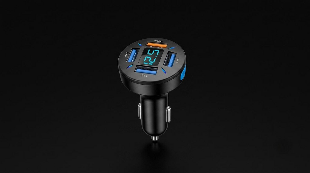 66W Quick Charge Car Phone Charger PD+QC3.0 4 Ports USB Fast Charging Cigarette Lighter Adapter Socket for IPhone Xiaomi Samsung