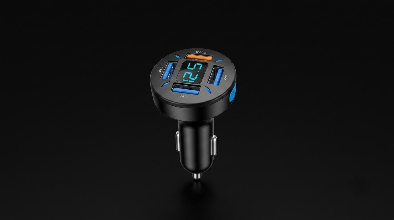 66W Quick Charge Car Phone Charger PD+QC3.0 4 Ports USB Fast Charging Cigarette Lighter Adapter Socket for IPhone Xiaomi Samsung