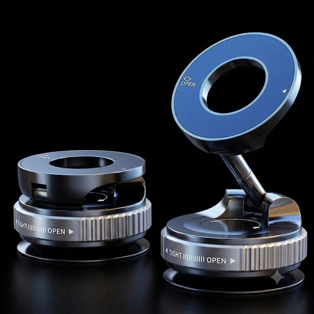 Strong Magnetic Phone Holder Foldable Design 360° Adjustable Vacuum Car Mount For Cell Phone For iphone Live Streaming