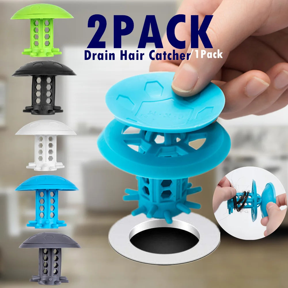 2/1 PACK TXM Drain Hair Catcher Bathtub/Sink Drain Hair Catcher,2 in 1 Bathtub Drain Protector for Shower